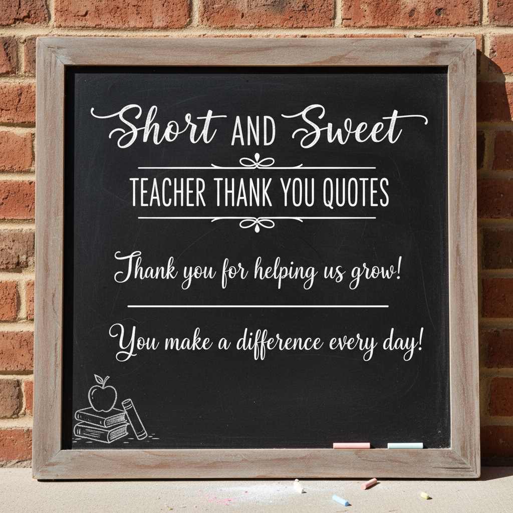 Short and Sweet Teacher Thank You Quotes