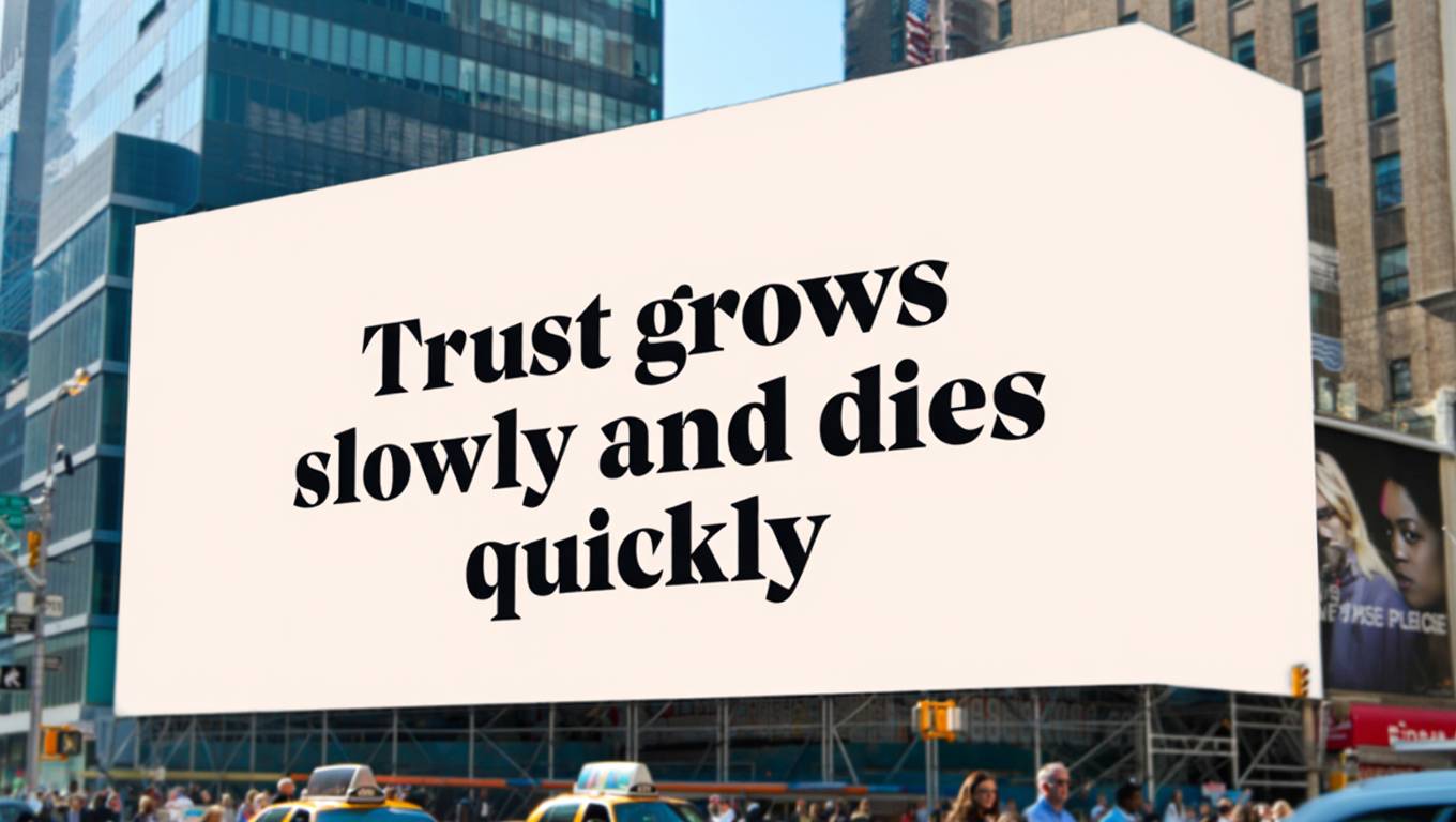 Trust grows slowly and dies quickly 1