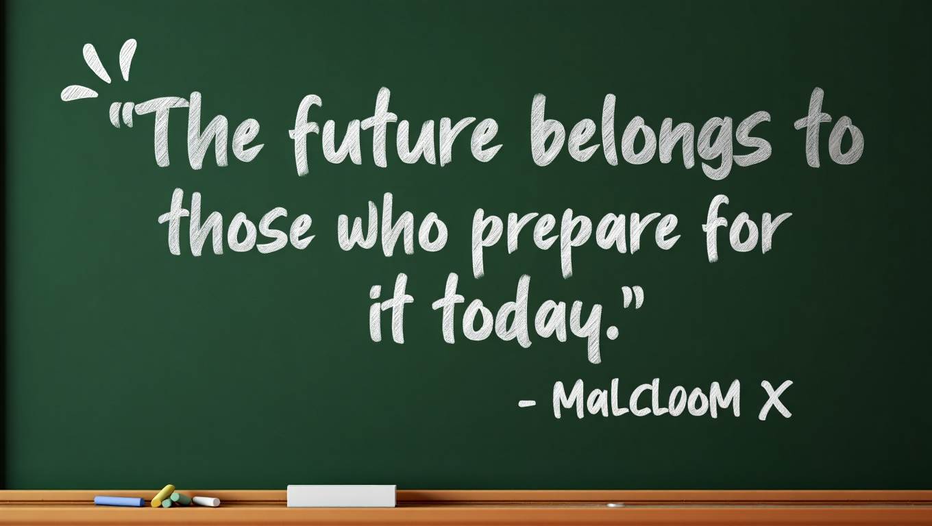 The future belongs to those who prepare for it today. Malcolm X