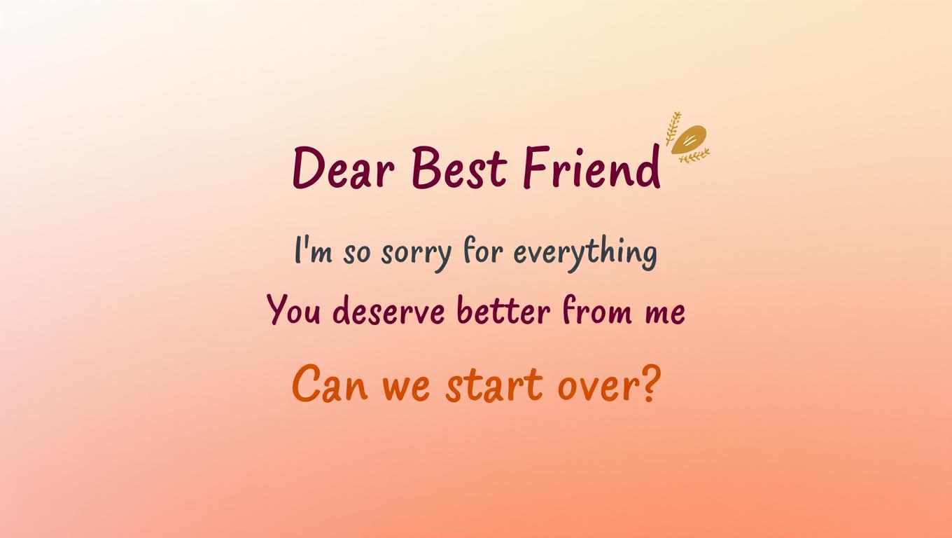 Apology Messages for Best Friend