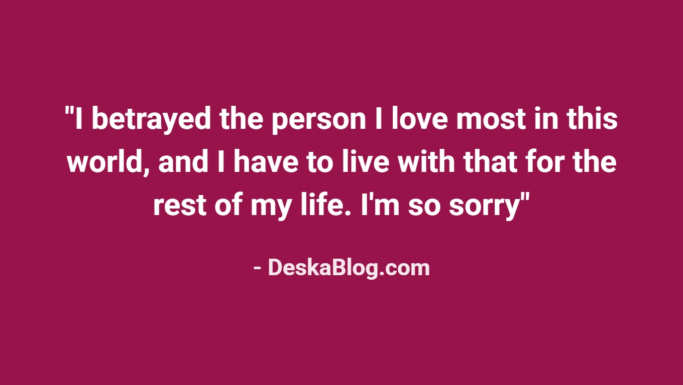 Apology Messages for Cheating