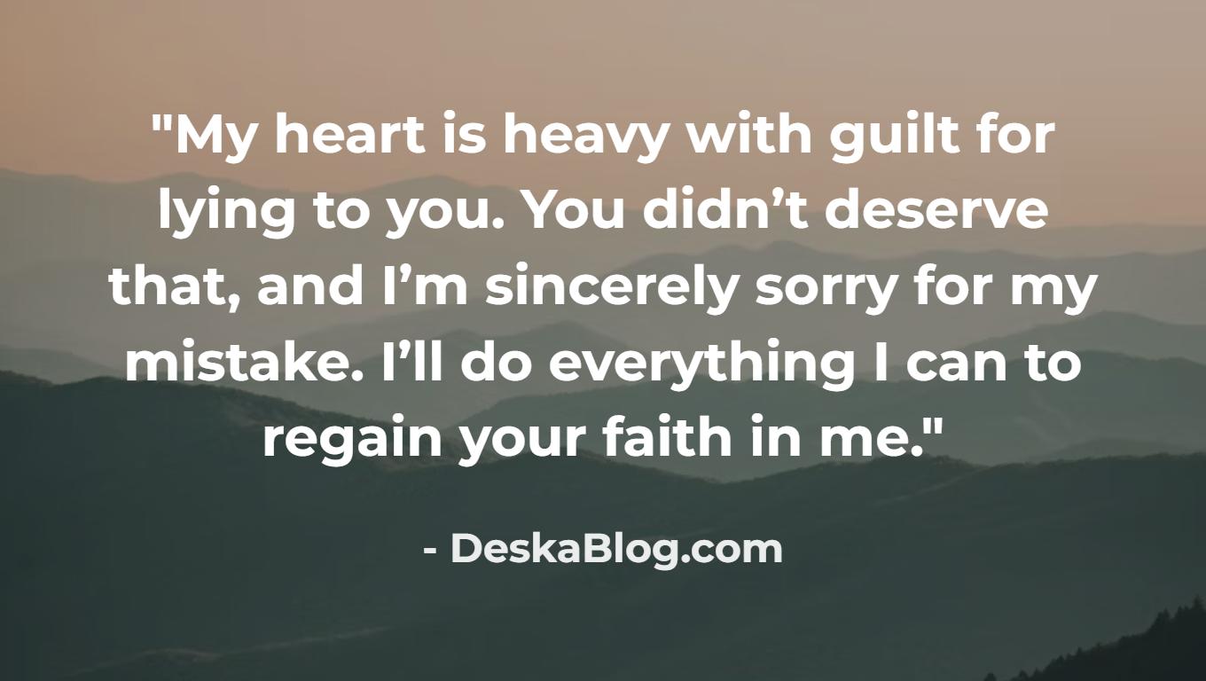 Apology Messages for Lying