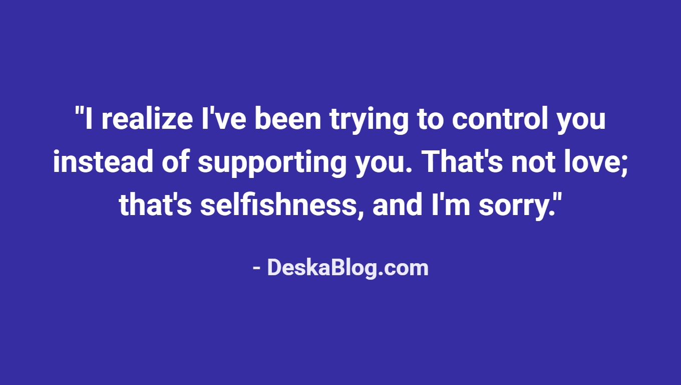 Controlling Behavior Apology Messages