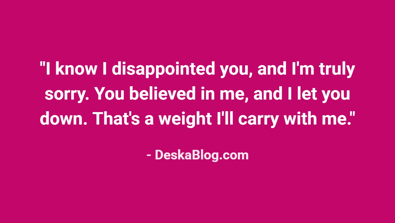 Disappointment Apology Messages