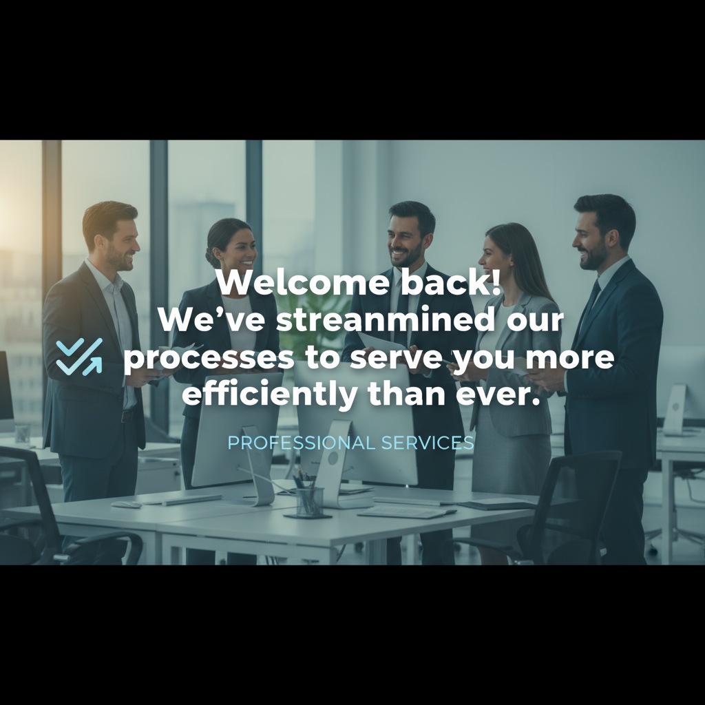 Professional Services Welcome Back Messages