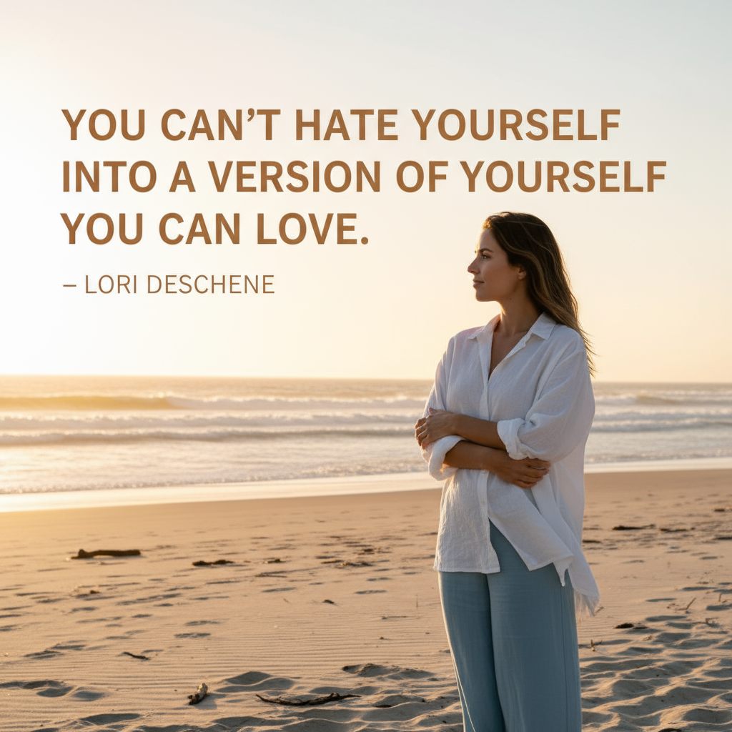 You cant hate yourself into a version of yourself you can love. Lori Deschene