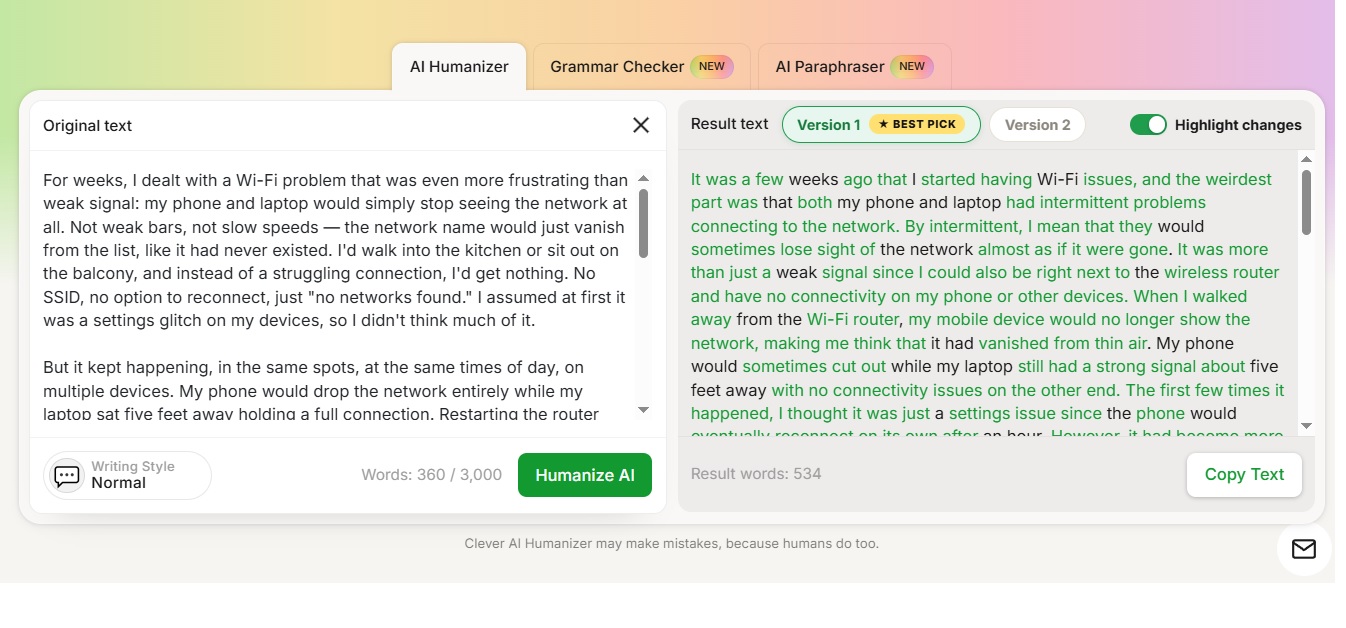 Clever AI Humanizer: An Honest Review After Testing It Across Real Client Work 3 How to Use Clever AI Humanizer Responsibly
