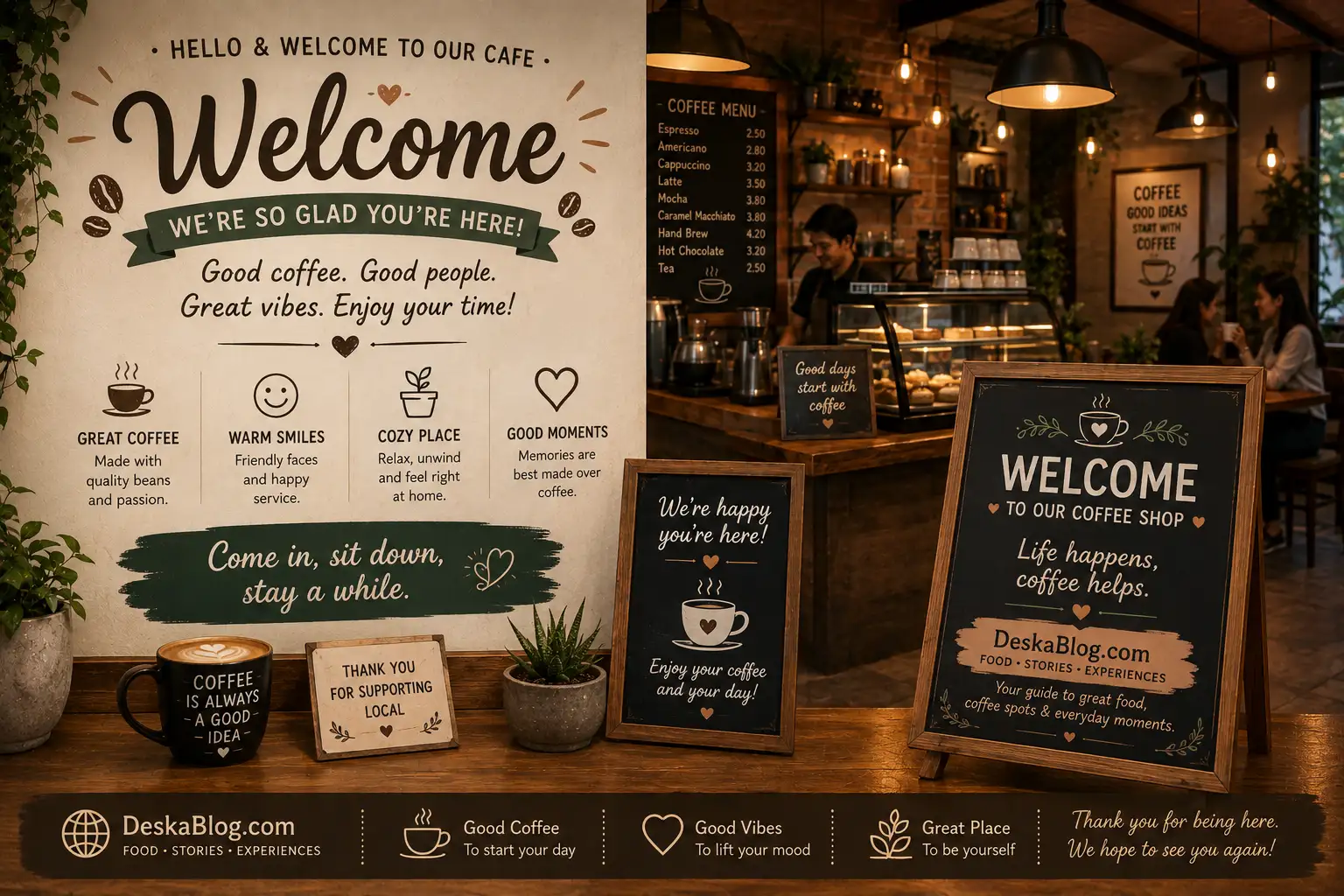 Cafe and Coffee Shop Welcome Messages