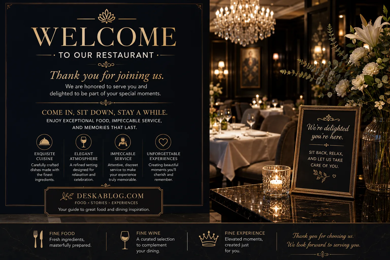 Fine Dining Welcome Messages