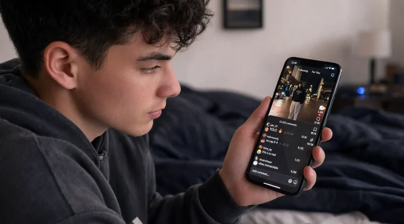 Gen Z scrolling TikTok comments