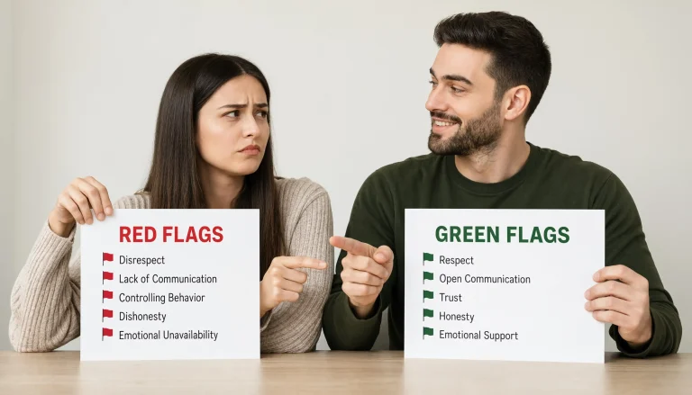 Red Flags and Green Flags in a Relationship: Meaning, Examples, and How to Spot Them Early