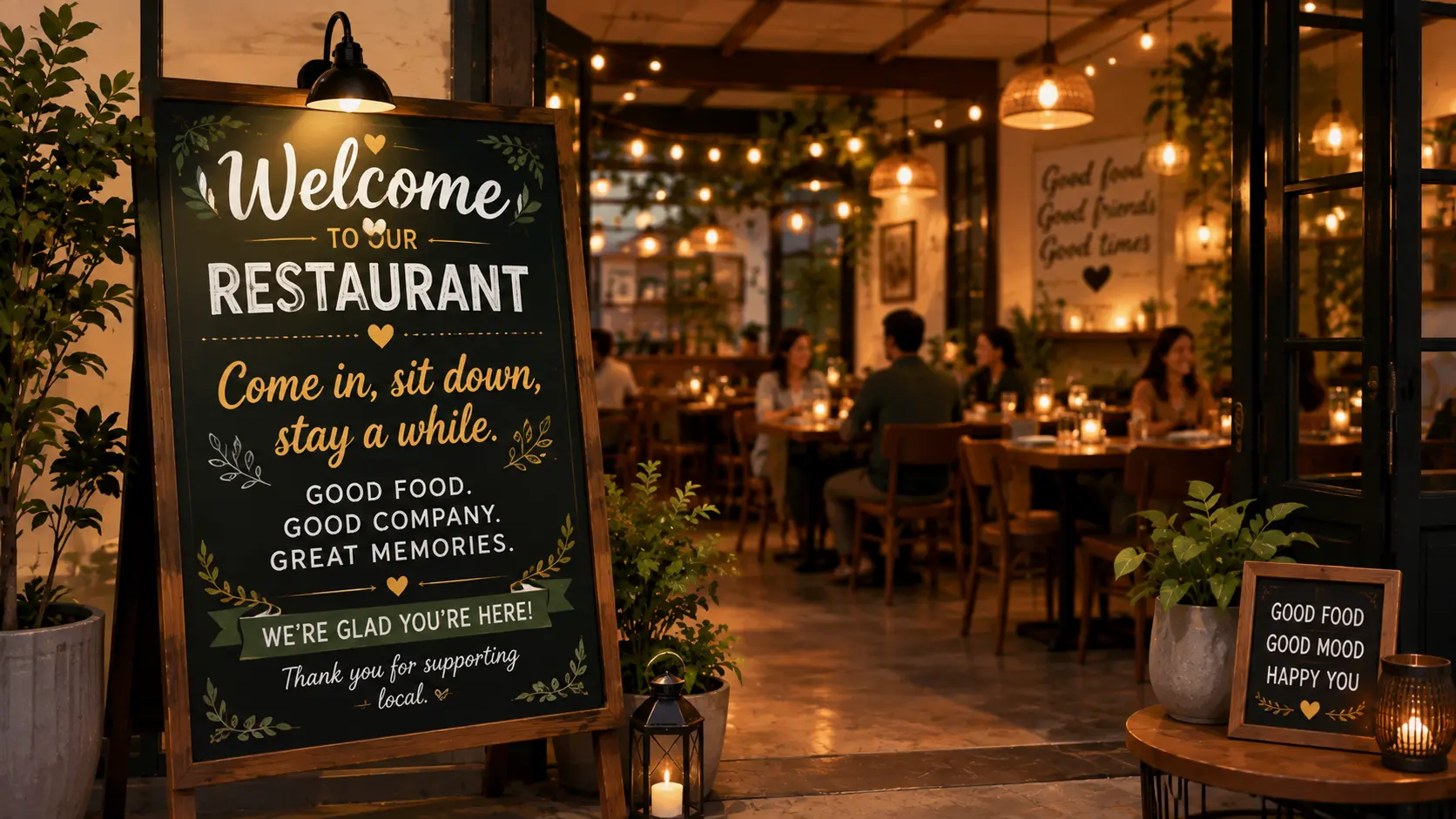 Short Restaurant Welcome Messages