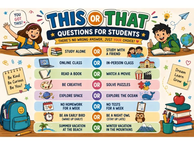250+ This or That Questions for Students: Icebreakers, Brain Breaks & Class Games