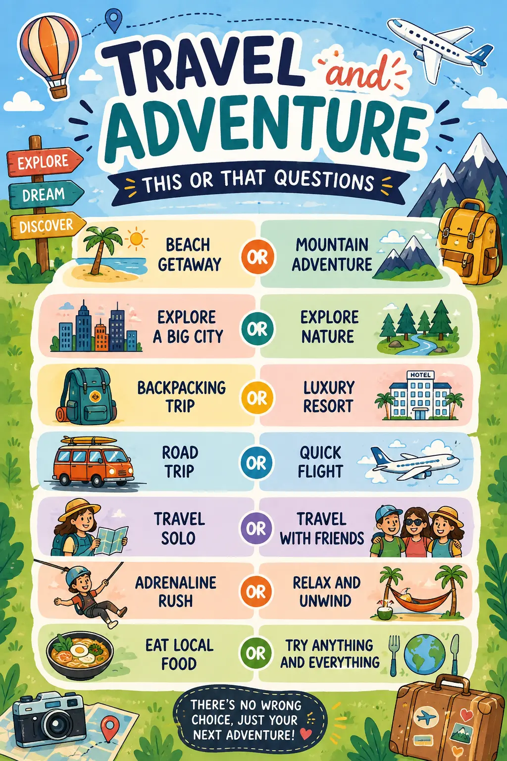 Travel and Adventure This or That Questions