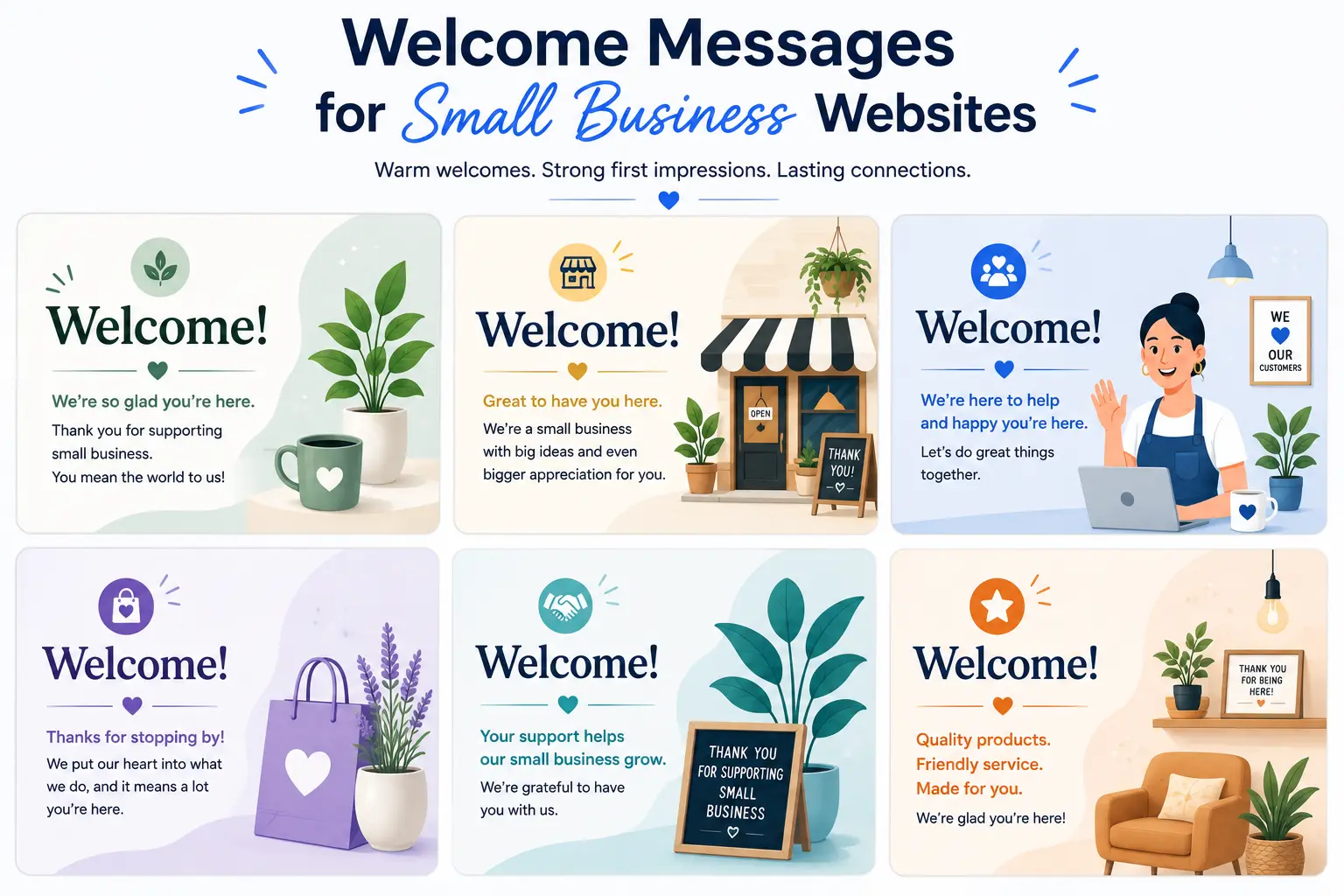 Welcome Messages for Small Business Websites