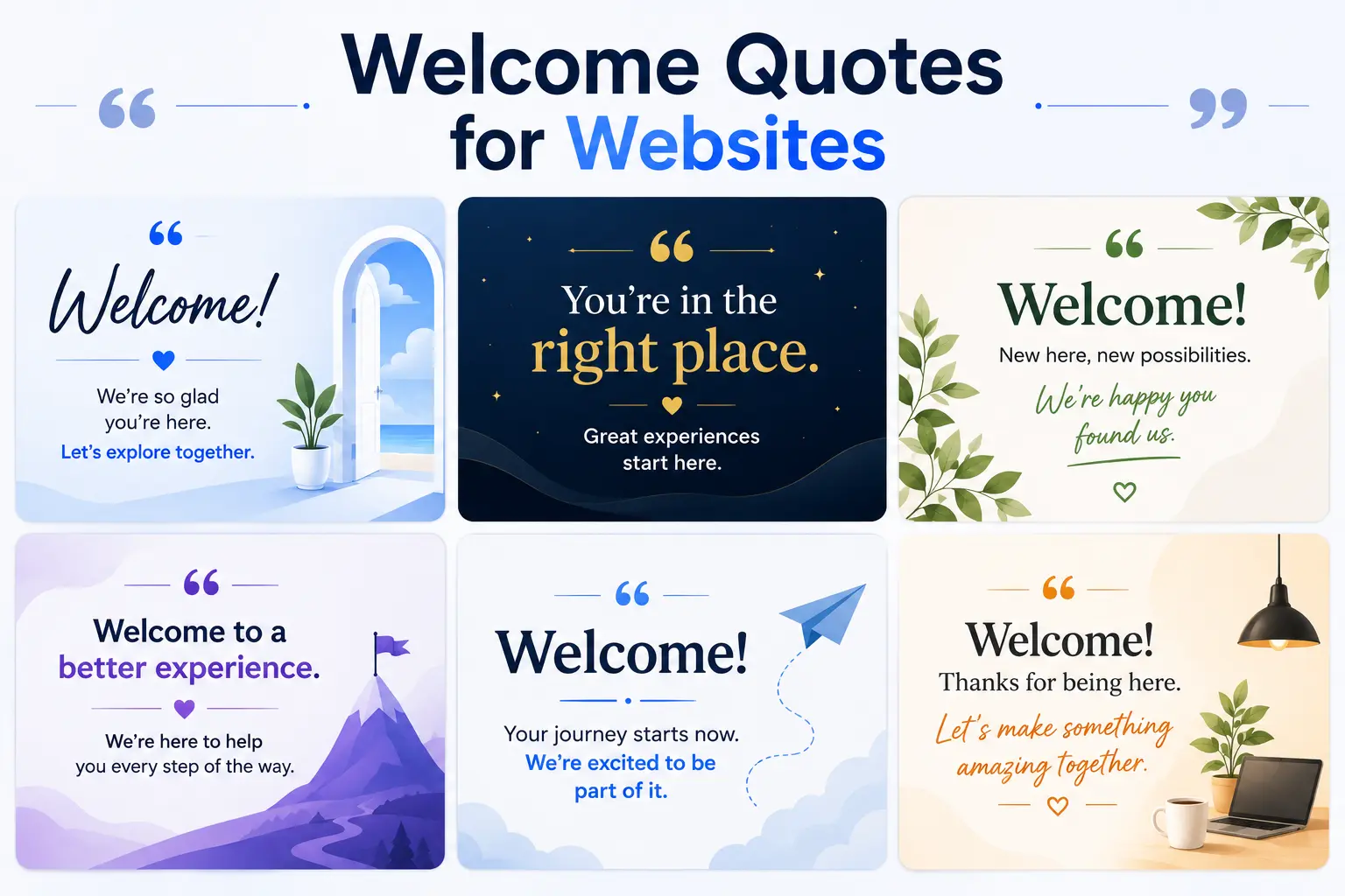 best Welcome Quotes for Websites